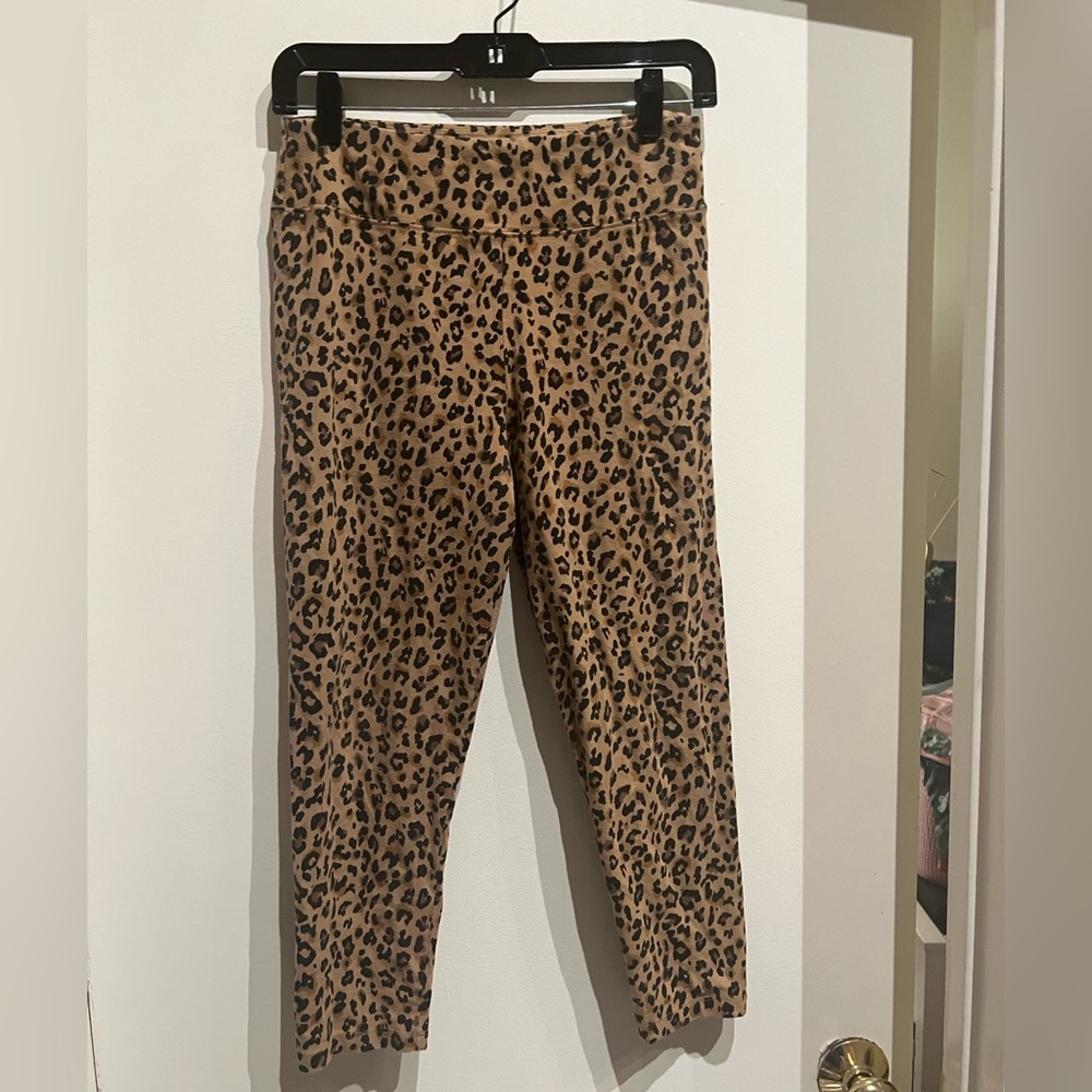 J. Crew M Cheetah Print Cotton 3/4 Length Legging